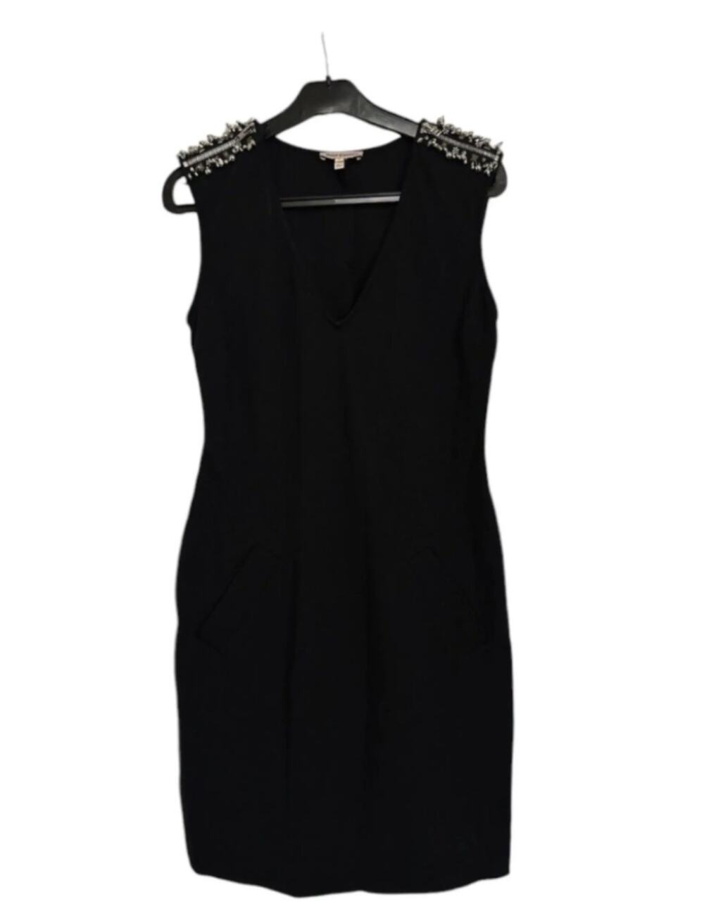 Juicy Couture Black Dress S Mini Solid work Stretch Sheath Pockets